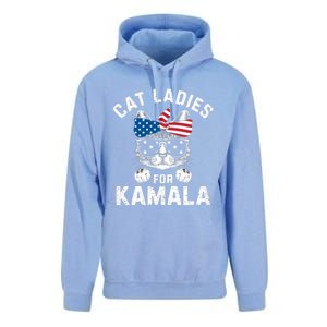 American Patriotic Cat Supports Kamala Harris Cat Ladies For Kamala Patriotic Unisex Surf Hoodie