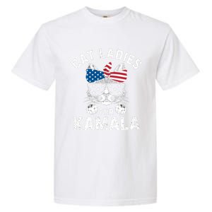 American Patriotic Cat Supports Kamala Harris Cat Ladies For Kamala Patriotic Garment-Dyed Heavyweight T-Shirt