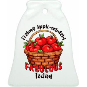 Apple Picking Crew Funny Apple Harvest Matching Family Squad Ceramic Bell Ornament