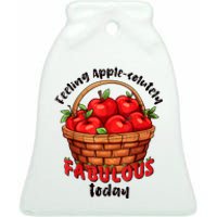 Apple Picking Crew Funny Apple Harvest Matching Family Squad Ceramic Bell Ornament