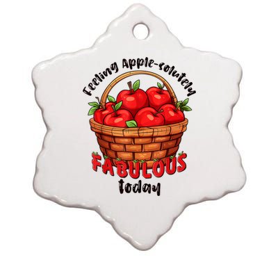 Apple Picking Crew Funny Apple Harvest Matching Family Squad Ceramic Star Ornament