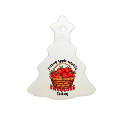 Apple Picking Crew Funny Apple Harvest Matching Family Squad Ceramic Tree Ornament