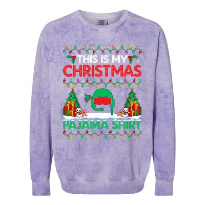 Airplane Pilot Christmas Pajama Meaningful Gift Airline Pilot Xmas Funny Gift Colorblast Crewneck Sweatshirt