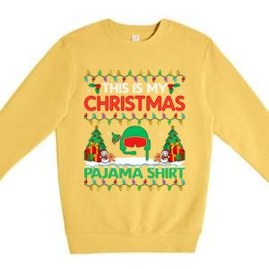 Airplane Pilot Christmas Pajama Meaningful Gift Airline Pilot Xmas Funny Gift Premium Crewneck Sweatshirt