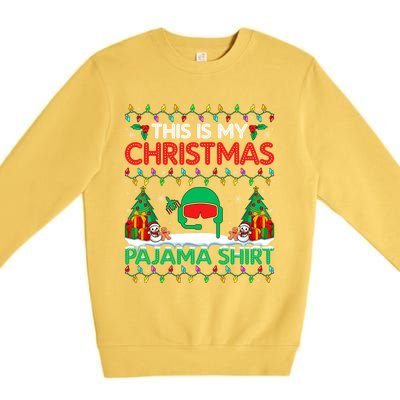 Airplane Pilot Christmas Pajama Meaningful Gift Airline Pilot Xmas Funny Gift Premium Crewneck Sweatshirt