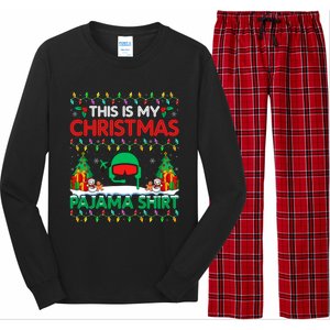 Airplane Pilot Christmas Pajama Meaningful Gift Airline Pilot Xmas Funny Gift Long Sleeve Pajama Set