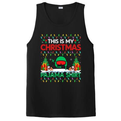 Airplane Pilot Christmas Pajama Meaningful Gift Airline Pilot Xmas Funny Gift PosiCharge Competitor Tank