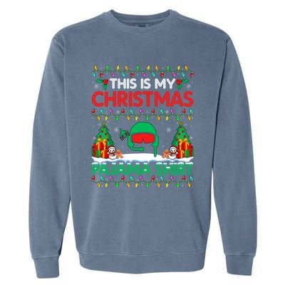 Airplane Pilot Christmas Pajama Meaningful Gift Airline Pilot Xmas Funny Gift Garment-Dyed Sweatshirt