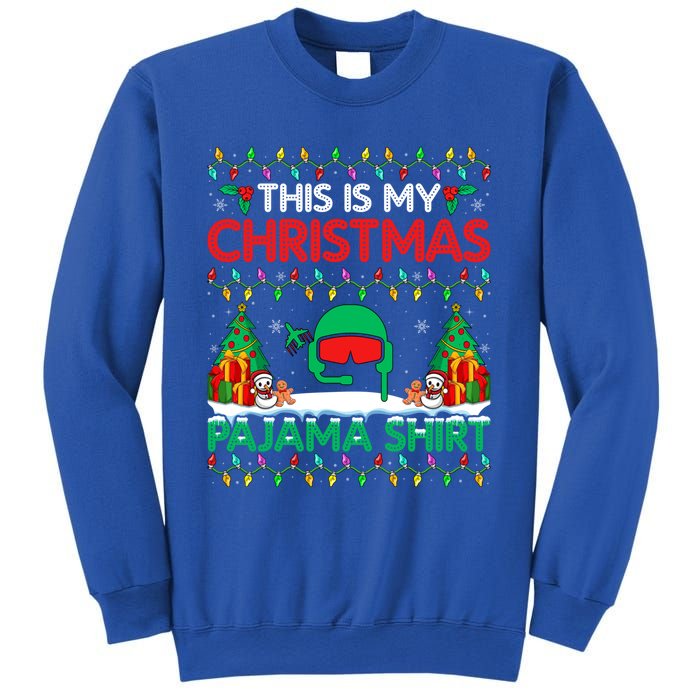 Airplane Pilot Christmas Pajama Meaningful Gift Airline Pilot Xmas Funny Gift Sweatshirt