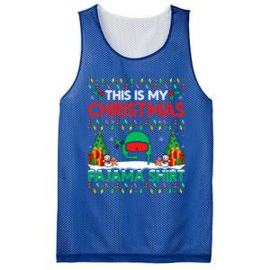 Airplane Pilot Christmas Pajama Meaningful Gift Airline Pilot Xmas Funny Gift Mesh Reversible Basketball Jersey Tank