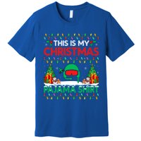 Airplane Pilot Christmas Pajama Meaningful Gift Airline Pilot Xmas Funny Gift Premium T-Shirt