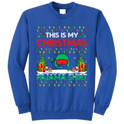 Airplane Pilot Christmas Pajama Meaningful Gift Airline Pilot Xmas Funny Gift Tall Sweatshirt