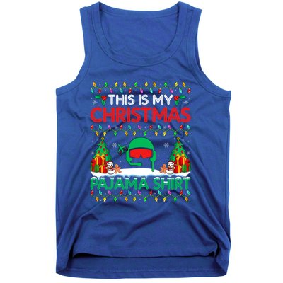 Airplane Pilot Christmas Pajama Meaningful Gift Airline Pilot Xmas Funny Gift Tank Top