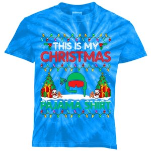 Airplane Pilot Christmas Pajama Meaningful Gift Airline Pilot Xmas Funny Gift Kids Tie-Dye T-Shirt