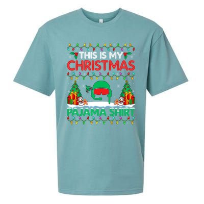 Airplane Pilot Christmas Pajama Meaningful Gift Airline Pilot Xmas Funny Gift Sueded Cloud Jersey T-Shirt