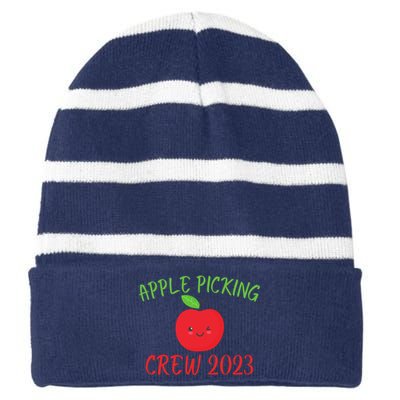 Apple Picking Crew Autumn Fall Apple Lover Apple Picking Fall Family Outfit Striped Beanie with Solid Band