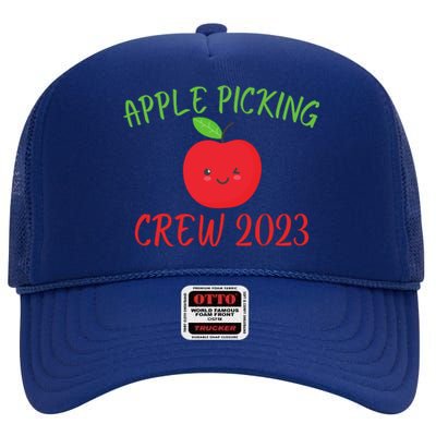 Apple Picking Crew Autumn Fall Apple Lover Apple Picking Fall Family Outfit High Crown Mesh Back Trucker Hat