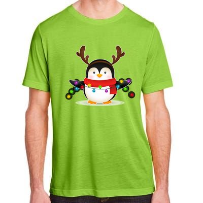 Adorable Penguin Christmas Light Funny Christmas Penguin Funny Gift Adult ChromaSoft Performance T-Shirt