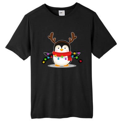 Adorable Penguin Christmas Light Funny Christmas Penguin Funny Gift Tall Fusion ChromaSoft Performance T-Shirt