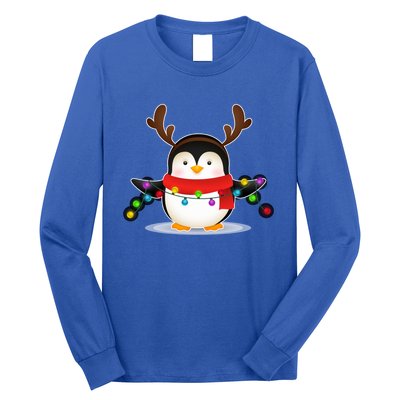 Adorable Penguin Christmas Light Funny Christmas Penguin Funny Gift Long Sleeve Shirt