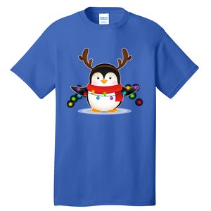 Adorable Penguin Christmas Light Funny Christmas Penguin Funny Gift Tall T-Shirt