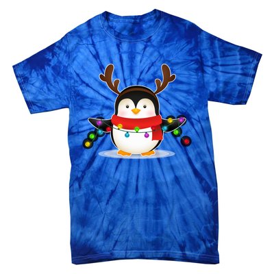 Adorable Penguin Christmas Light Funny Christmas Penguin Funny Gift Tie-Dye T-Shirt