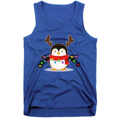 Adorable Penguin Christmas Light Funny Christmas Penguin Funny Gift Tank Top