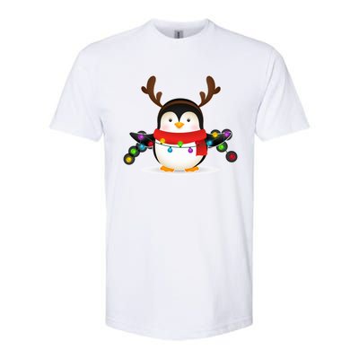 Adorable Penguin Christmas Light Funny Christmas Penguin Funny Gift Softstyle CVC T-Shirt