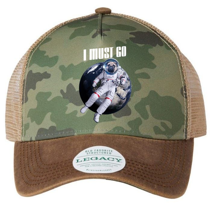 Astronaut Pug Dog I Must Go Legacy Tie Dye Trucker Hat