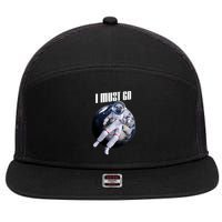 Astronaut Pug Dog I Must Go 7 Panel Mesh Trucker Snapback Hat