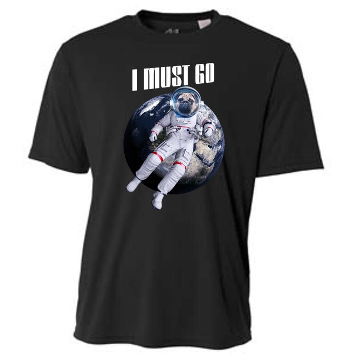 Astronaut Pug Dog I Must Go Cooling Performance Crew T-Shirt