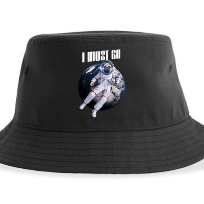 Astronaut Pug Dog I Must Go Sustainable Bucket Hat