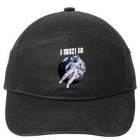 Astronaut Pug Dog I Must Go 7-Panel Snapback Hat