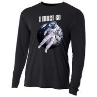 Astronaut Pug Dog I Must Go Cooling Performance Long Sleeve Crew