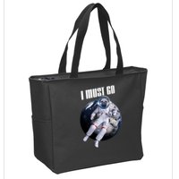 Astronaut Pug Dog I Must Go Zip Tote Bag