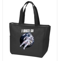 Astronaut Pug Dog I Must Go Zip Tote Bag
