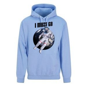 Astronaut Pug Dog I Must Go Unisex Surf Hoodie