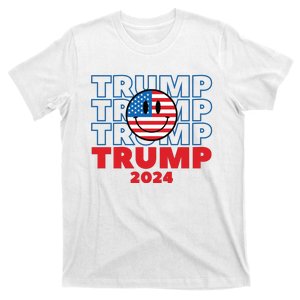 American President Donald Trump Smiley Flag 2024 Election T-Shirt