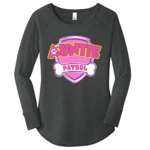 Auntie Patrol Dog Mom Dad Funny Gift Birthday Party Women's Perfect Tri Tunic Long Sleeve Shirt