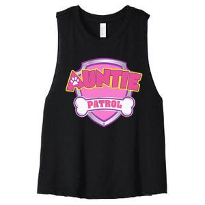 Auntie Patrol Dog Mom Dad Funny Gift Birthday Party Women's Racerback Cropped Tank