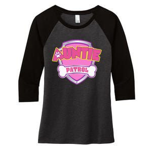 Auntie Patrol Dog Mom Dad Funny Gift Birthday Party Women's Tri-Blend 3/4-Sleeve Raglan Shirt