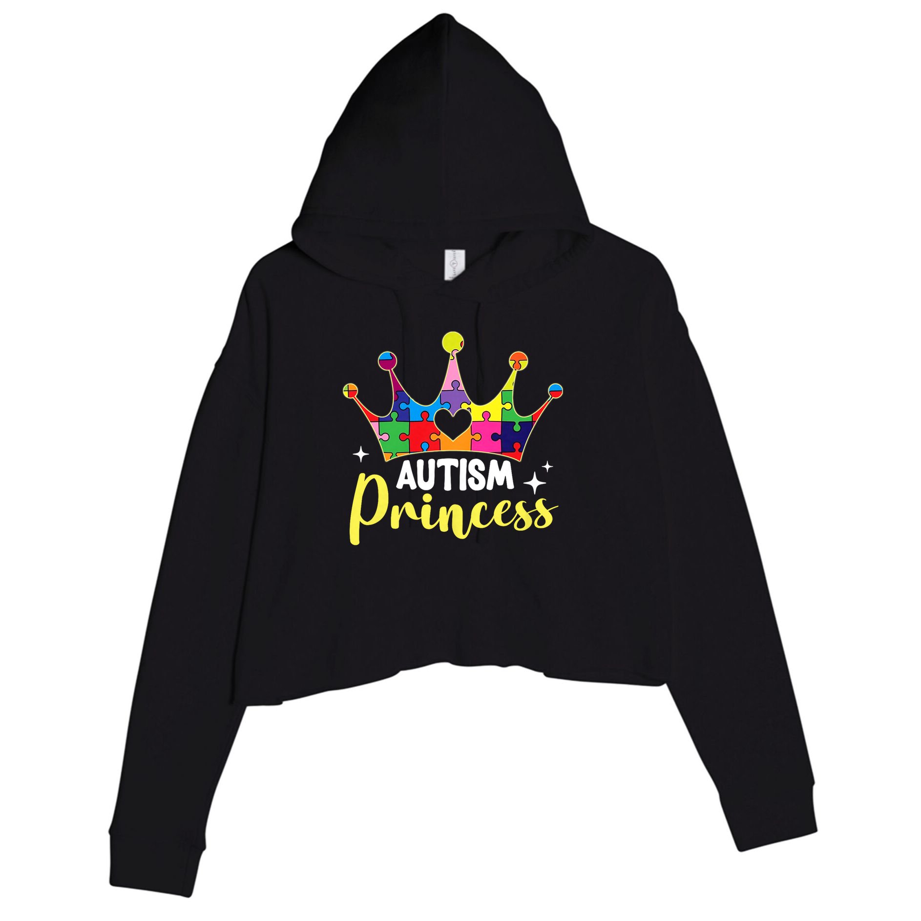 Autism Princess Daughter Autism Awareness Crop Fleece Hoodie