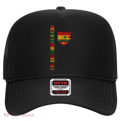 African Print Dashiki Kente Art Black History Month High Crown Mesh Back Trucker Hat