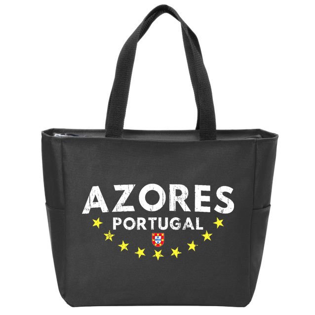 Azores Portugal - Distressed Souvenir Vacation Azorean Zip Tote Bag