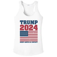 American President Donald Trump 2024 Keep America Great Flag US Election Ladies PosiCharge Competitor Racerback Tank