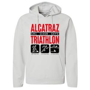 Alcatraz Prison Dig Dive Dash Funny Criminal Performance Fleece Hoodie