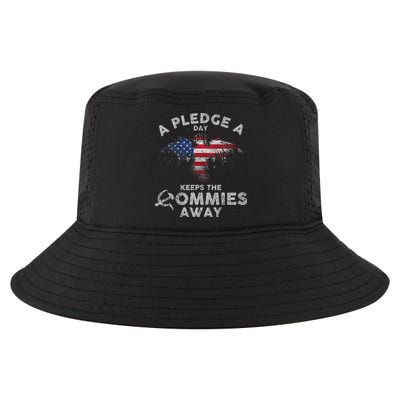 A Pledge Day Keeps The Commies Away Patriotic Eagle American Cool Comfort Performance Bucket Hat