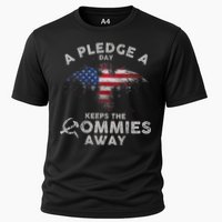 A Pledge Day Keeps The Commies Away Patriotic Eagle American Cooling Performance Crew T-Shirt