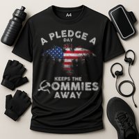 A Pledge Day Keeps The Commies Away Patriotic Eagle American Cooling Performance Crew T-Shirt