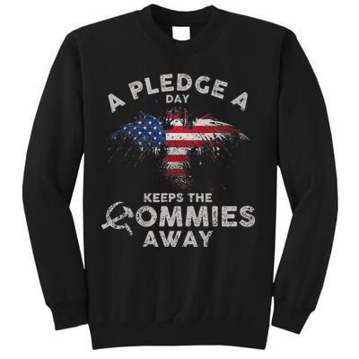 A Pledge Day Keeps The Commies Away Patriotic Eagle American Sweatshirt